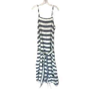 Roller Rabbit Dress Blue White Striped Nautical‎ Sailor Relaxed Maxi Size XL